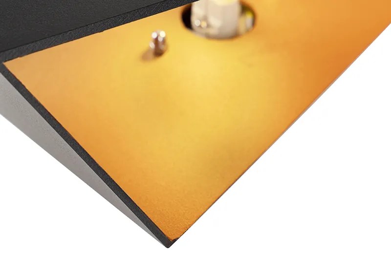 Candeeiro de parede design preto com dourado - Fold Design,Moderno