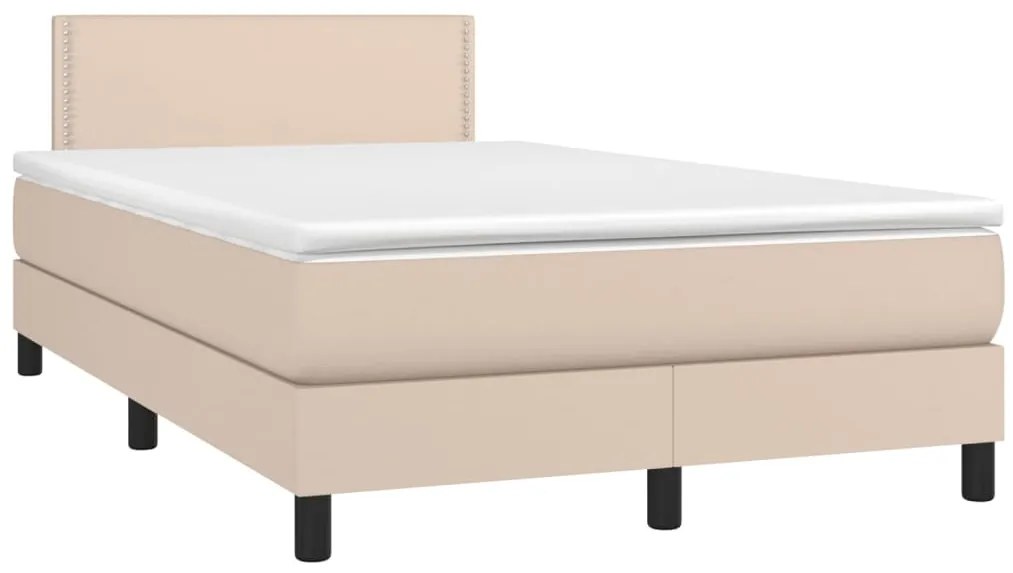 Cama com molas/colchão 120x200 cm couro artificial cappuccino