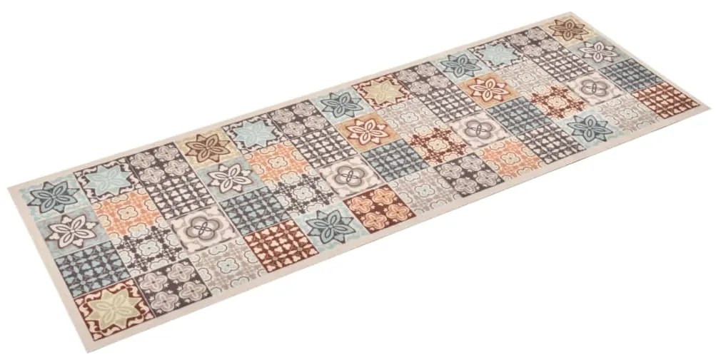 Tapete de cozinha lavável com design mosaico colorido 45x150 cm