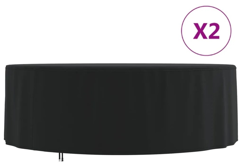 vidaXL Capas p/ mobília de jardim 2 pcs Ø 244x71 cm tecido oxford 420D