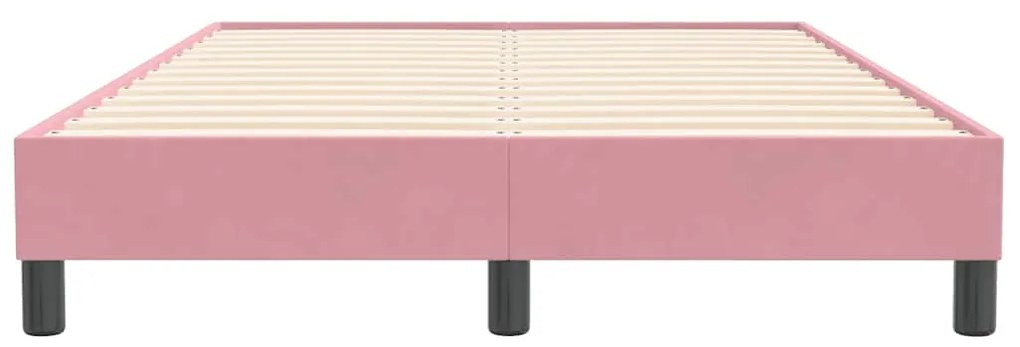 Estrutura de cama com colchão 120x210 cm veludo rosa
