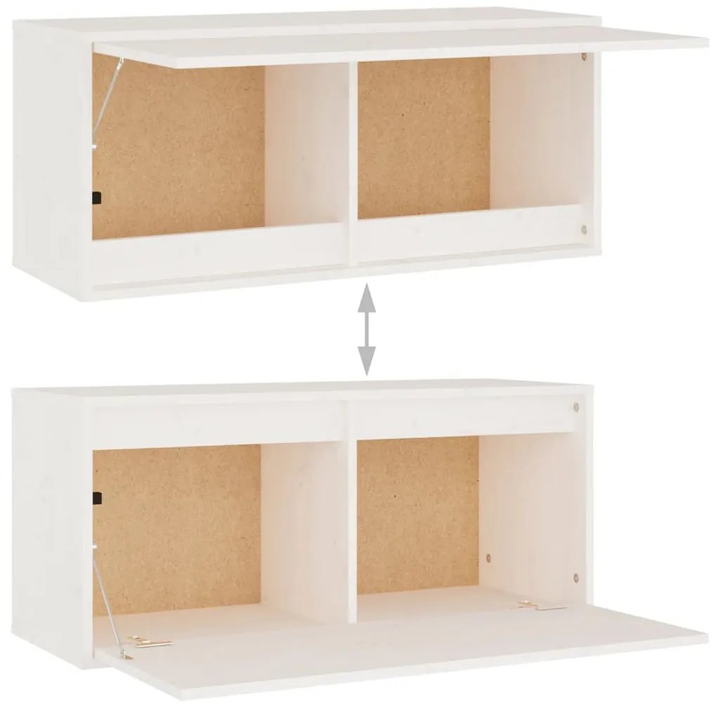 Móveis de TV 3 pcs madeira de pinho maciça branco
