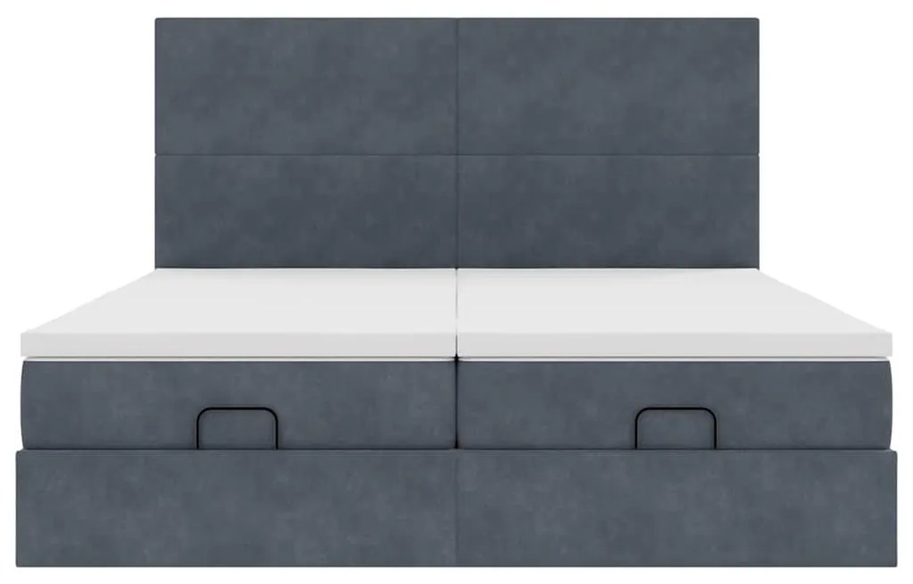 Estrutura cama otomana colchões 160x200 cm cinzento escuro