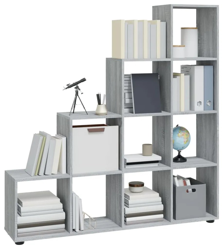 Estante escada/prateleira 142 cm derivados madeira cinza sonoma