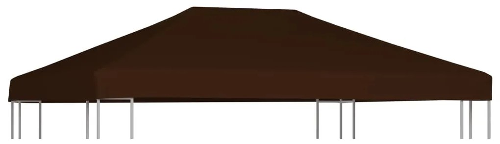 Cobertura de gazebo 310 g/m² 3x4 m castanho