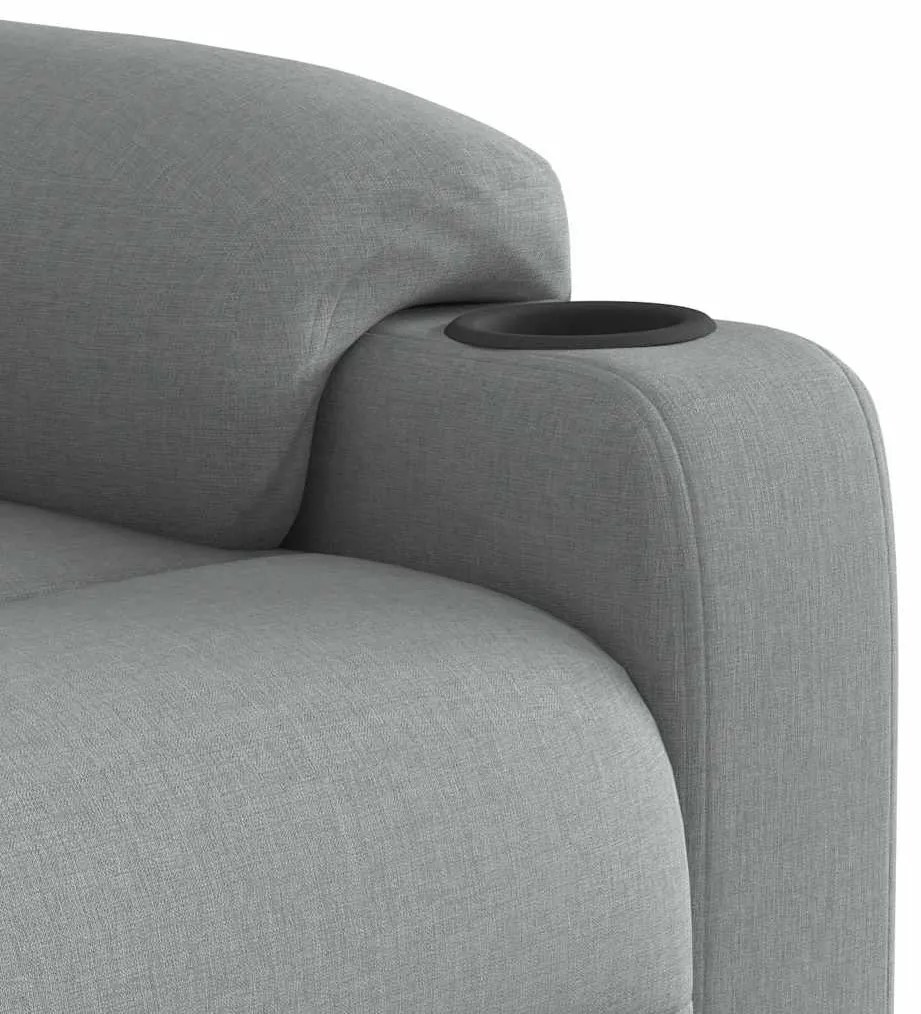 Poltrona reclinável tecido cinzento-claro