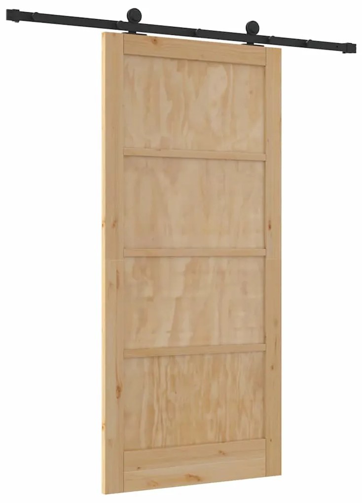 Porta Deslizante vidaXL com Conjunto de Ferragens 93x202 cm Madeira de