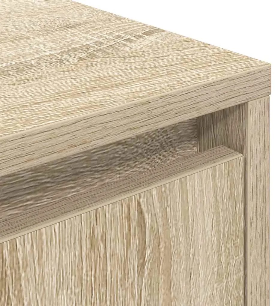 Mesa de cabeceira com luzes LED 38x34x50 cm carvalho sonoma