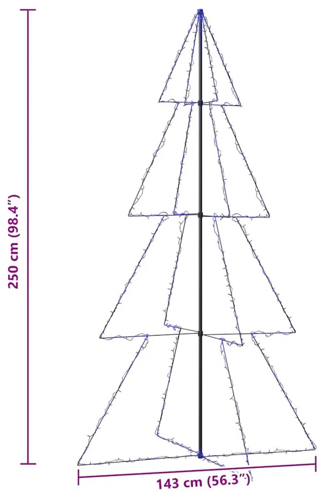 Árvore de Natal em cone 360 LEDs 143x250 cm interior e exterior