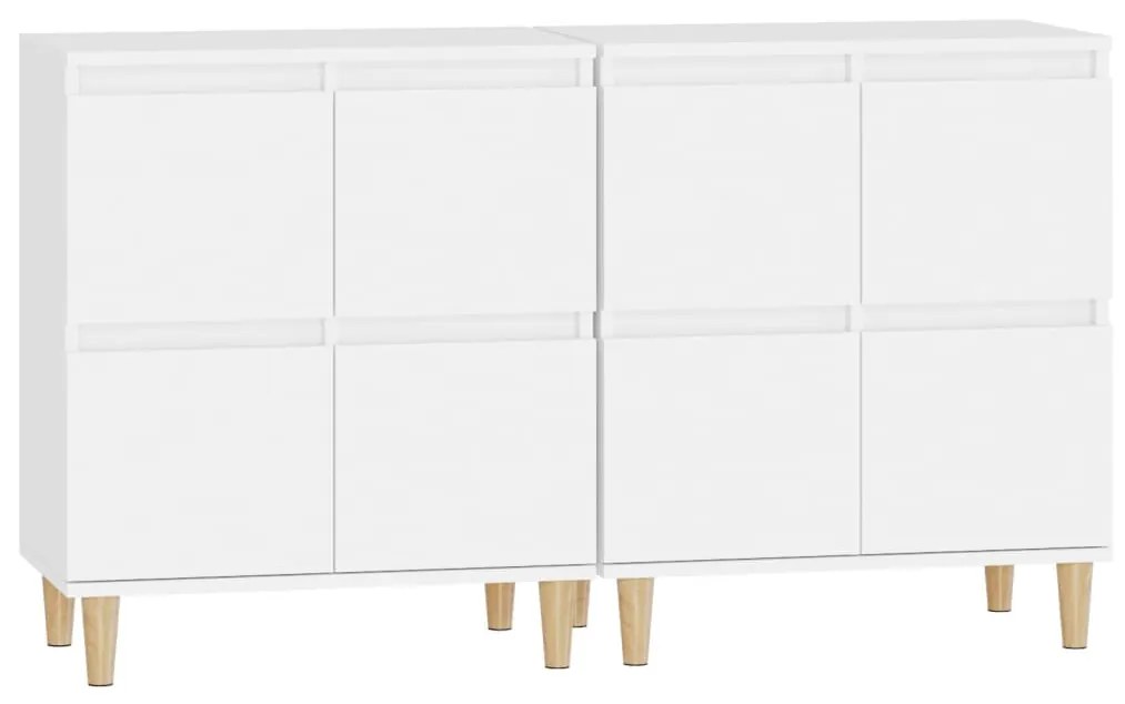 Aparadores 2 pcs 60x35x70 cm derivados de madeira branco