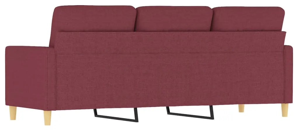 Sofá de 3 lugares tecido 180 cm vermelho tinto