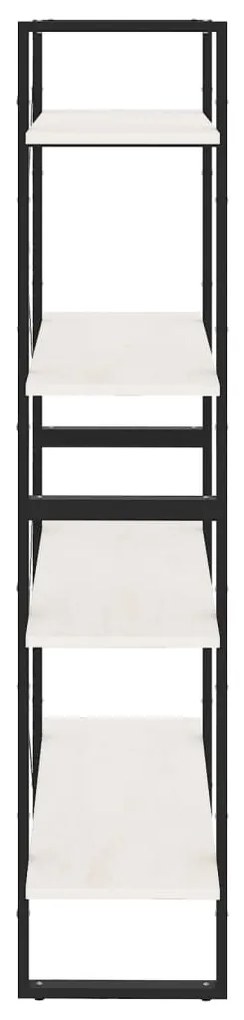 Estante com 4 prateleiras 80x30x140 cm pinho maciço branco