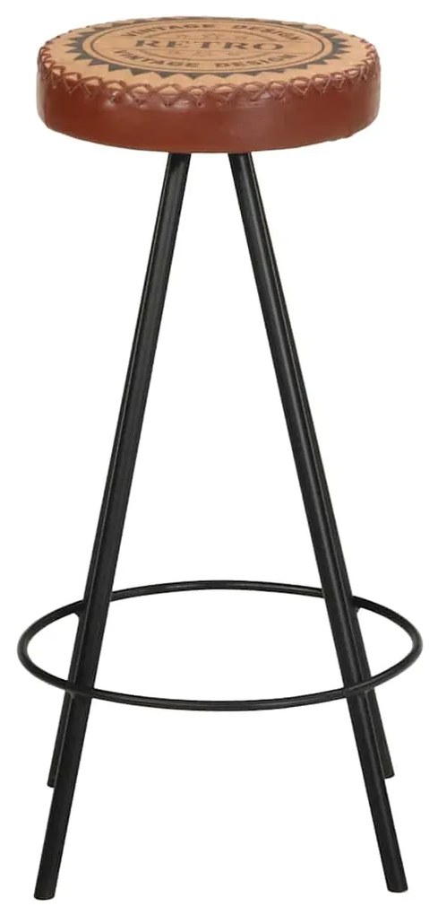 Bancos de bar 4 pcs couro genuíno