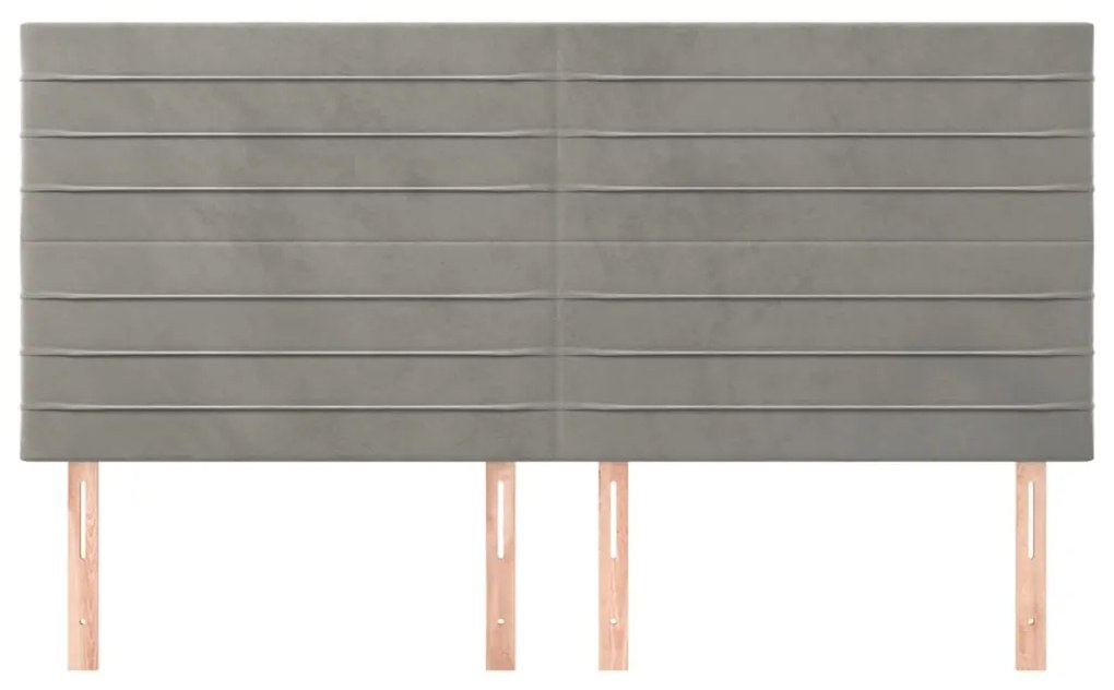 Cabeceira de cama 4 pcs veludo 80x5x78/88 cm cinzento-claro
