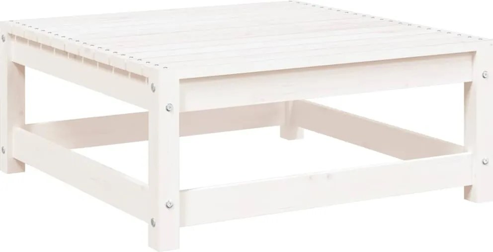 vidaXL Apoio de pés para jardim 70x70x30 cm pinho maciça branco