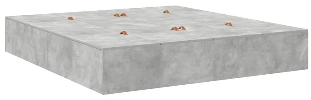 Estrado de Cama Cinza Concreto 180x200 cm