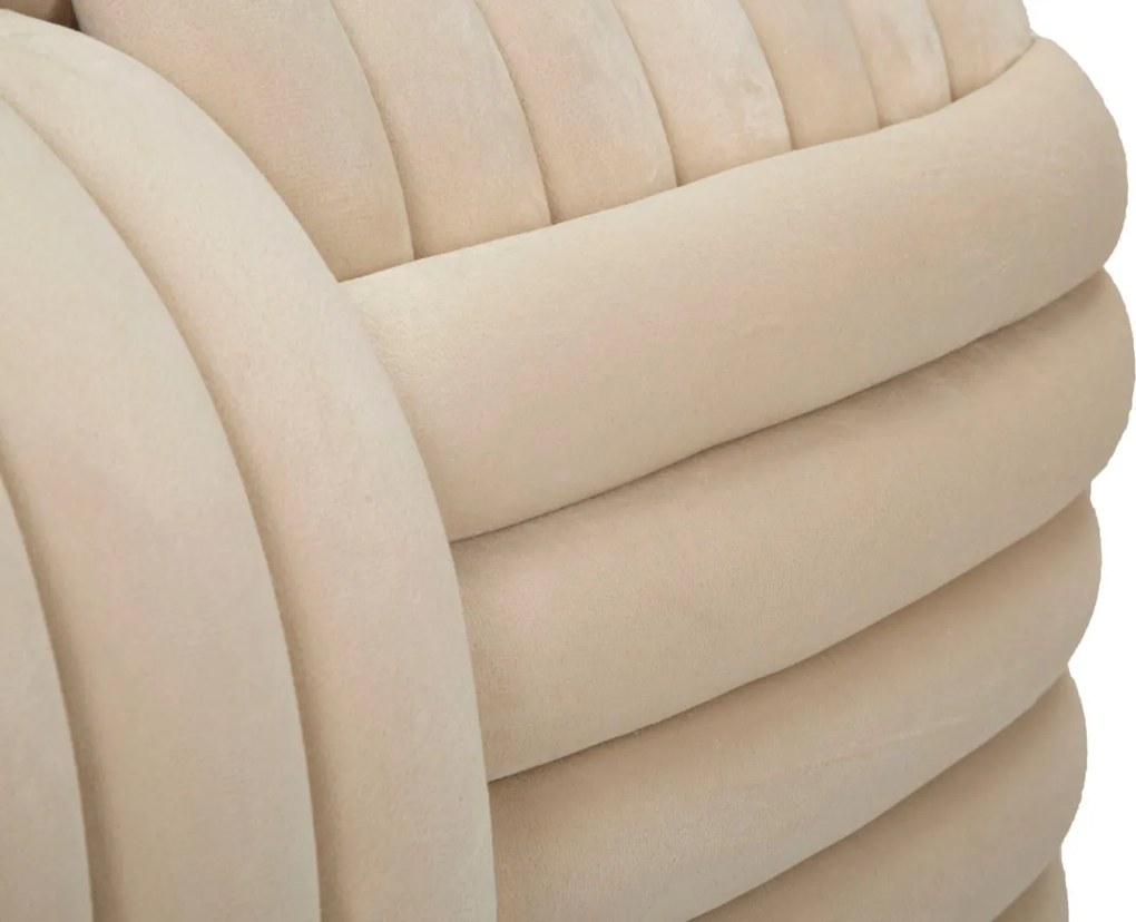 Puff Softy Cream - Veludo Creme - 90 cm x 45 cm x 45 cm