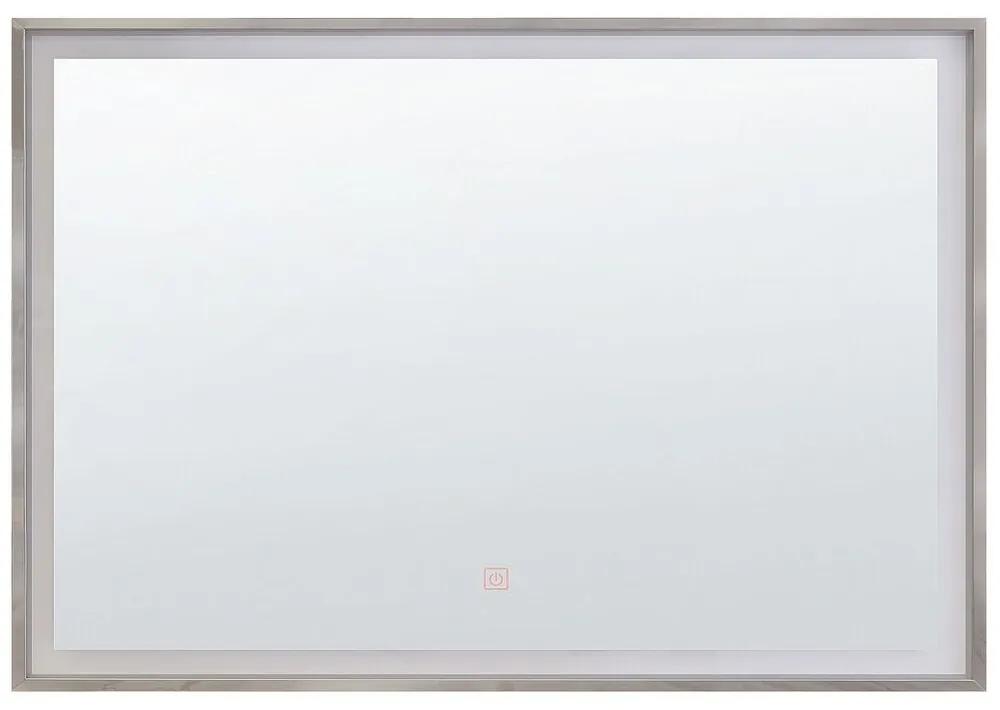 Espelho de parede prateado com iluminação LED 80 x 60 cm ARGENS Beliani