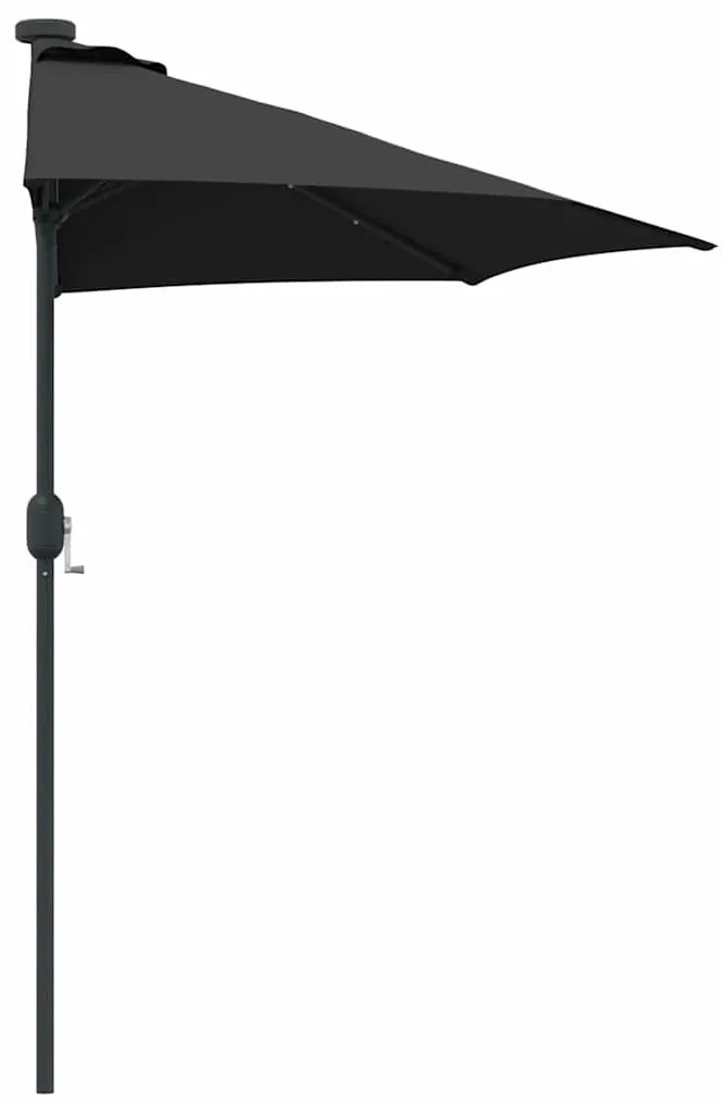 Guarda-sol de Jardim Preto 294 x 150 x 223 cm tecido