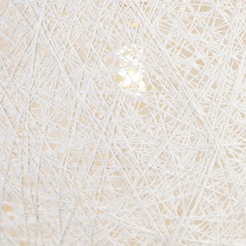 Candeeiro de suspensão rústico branco 60 cm - Corda