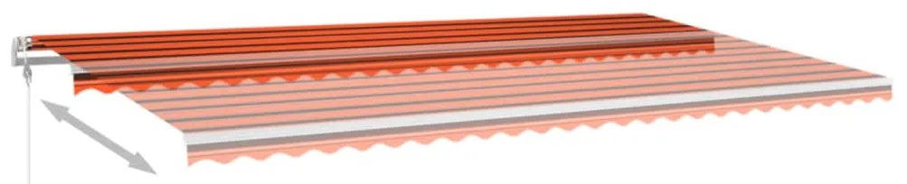 Toldo retrátil automático 600x350 cm laranja e castanho