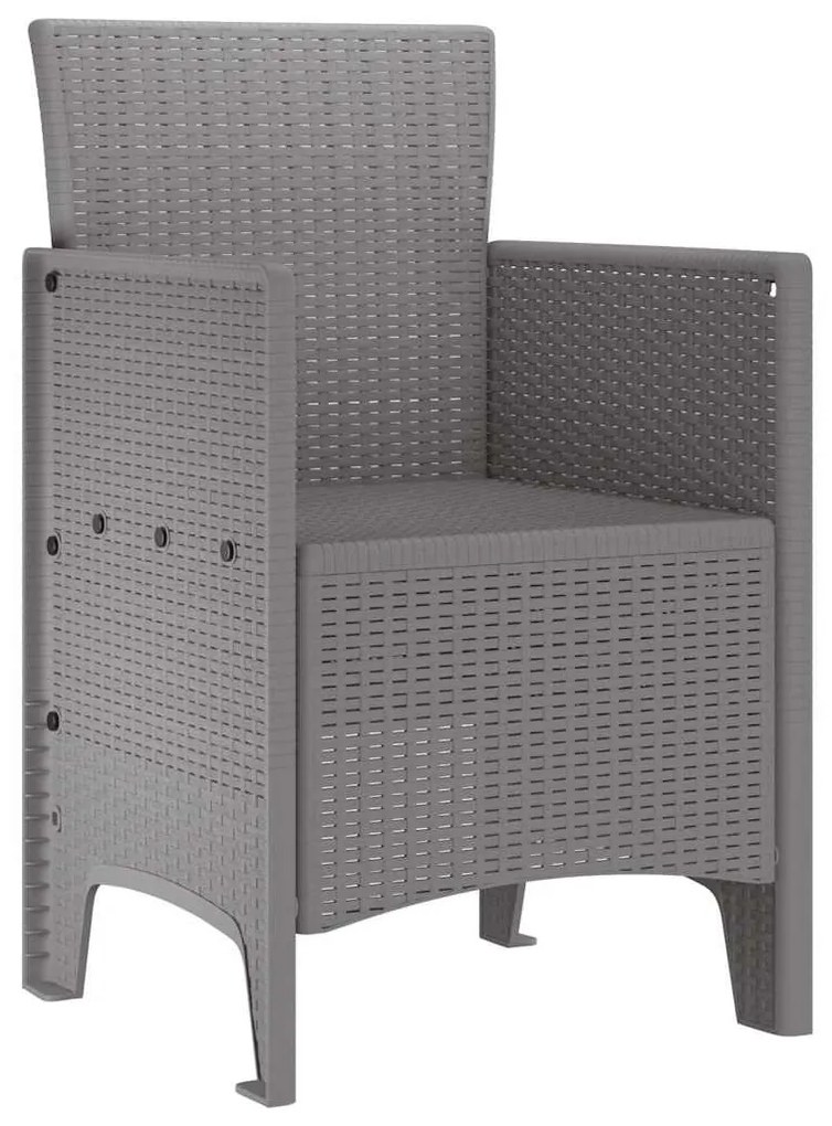 Cadeiras de Jardim 4 pcs Cinzento-claro 53 x 49 x 85 cm