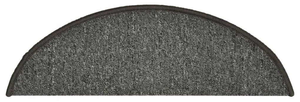Tapete/carpete para degraus 15 pcs 56x17x3 cm cinza-escuro