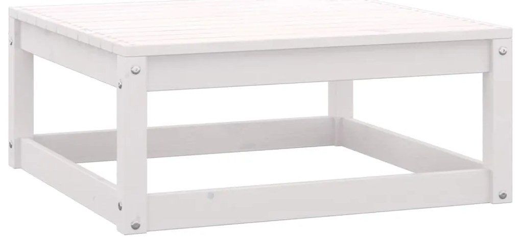 Apoio de pés p/ jardim c/ almofadões 2 pcs pinho maciço branco