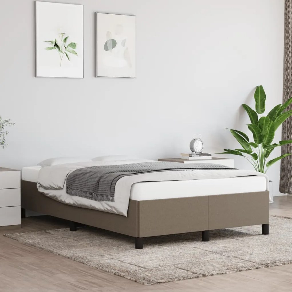 Estrutura de cama sem colchão 120x190cm tecido cinzento