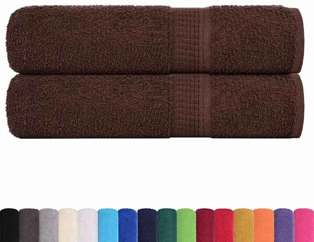 Toalhas de banho 2 pcs 100x150 cm 360 gsm 100% algodão castanho