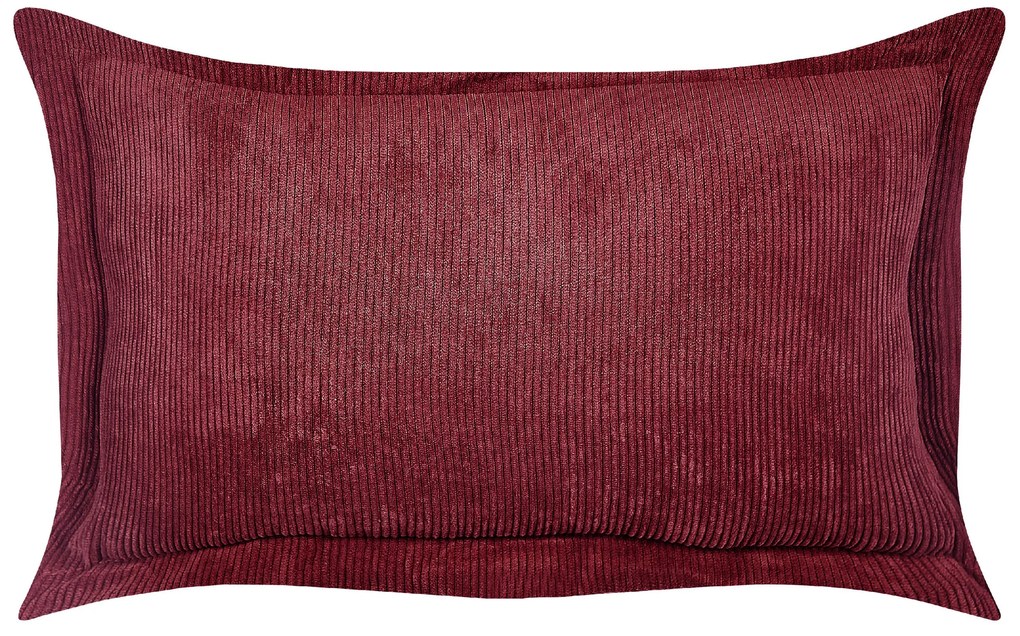 Conjunto de 2 almofadas em bombazine vermelho escuro 47 x 27 cm ZINNIA Beliani