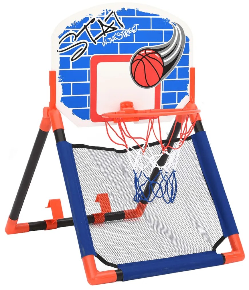 vidaXL Conjunto de basquetebol multifuncional infantil piso e parede