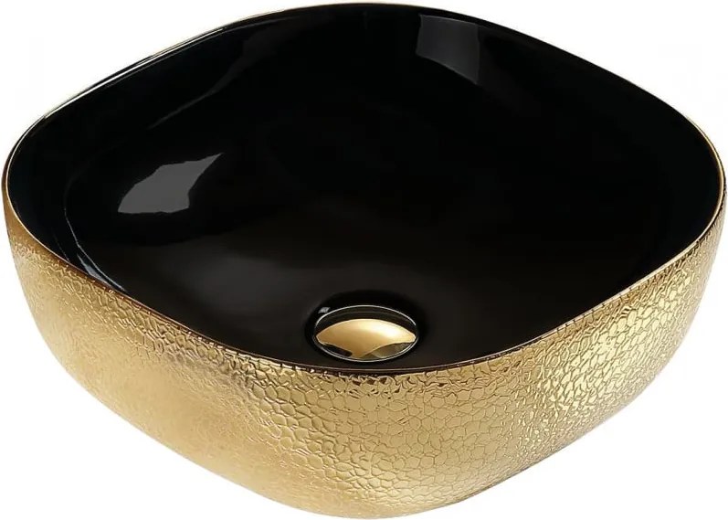 Mexen Vera lavatório de bancada 42 x 42 cm, dourado/preto - 21074177