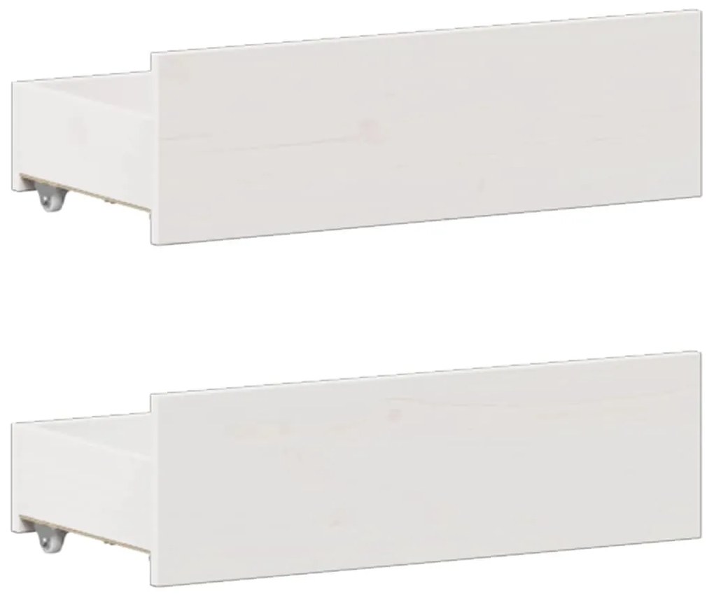 Cama com estante sem colchão 135x190 cm pinho maciço branco