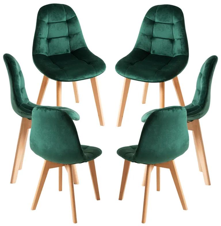 Pack 6 Cadeiras Kelen Veludo - Verde