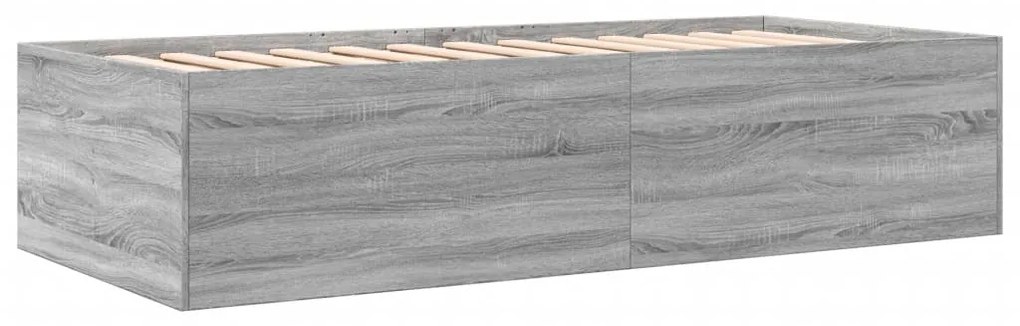 Sofá-cama com gavetas sem colchão 90x200 cm cinzento sonoma
