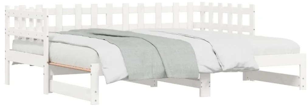 Sofá-cama de puxar 2x(90x200) cm pinho maciço branco