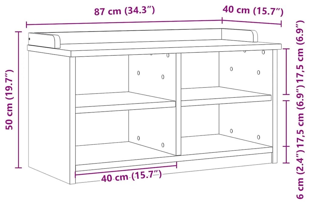 Banco de entrada SANDNES Branco 87x40x50 cm pinho maciço