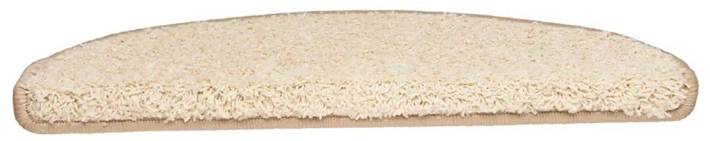 Tapetes de escada 15 pcs 65x21x4 cm creme