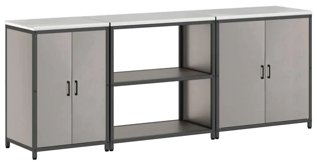 Conjunto de Armazenamento de Cozinha 3 pcs Ferro Enferrujado