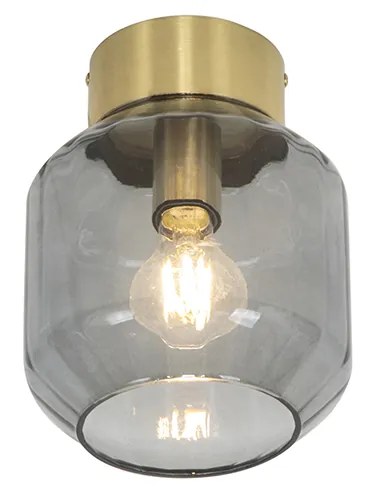 Candeeiro de teto inteligente latão com vidro fumê incl. Wifi A60 - Stiklo