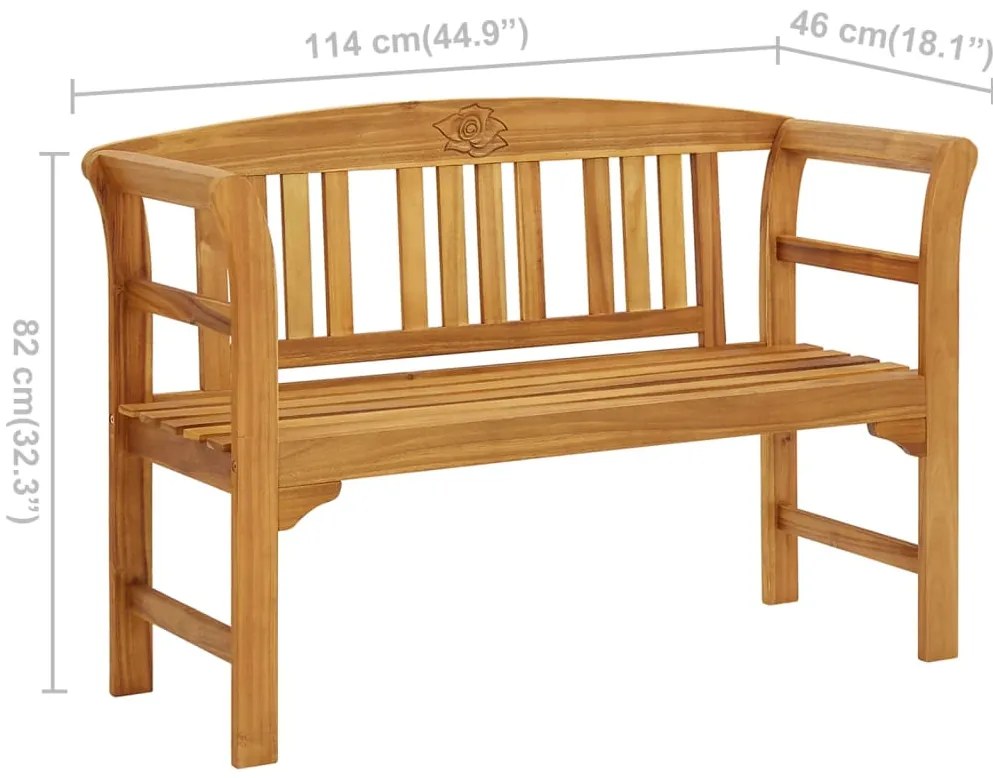 Banco de jardim 114 cm madeira de acácia maciça