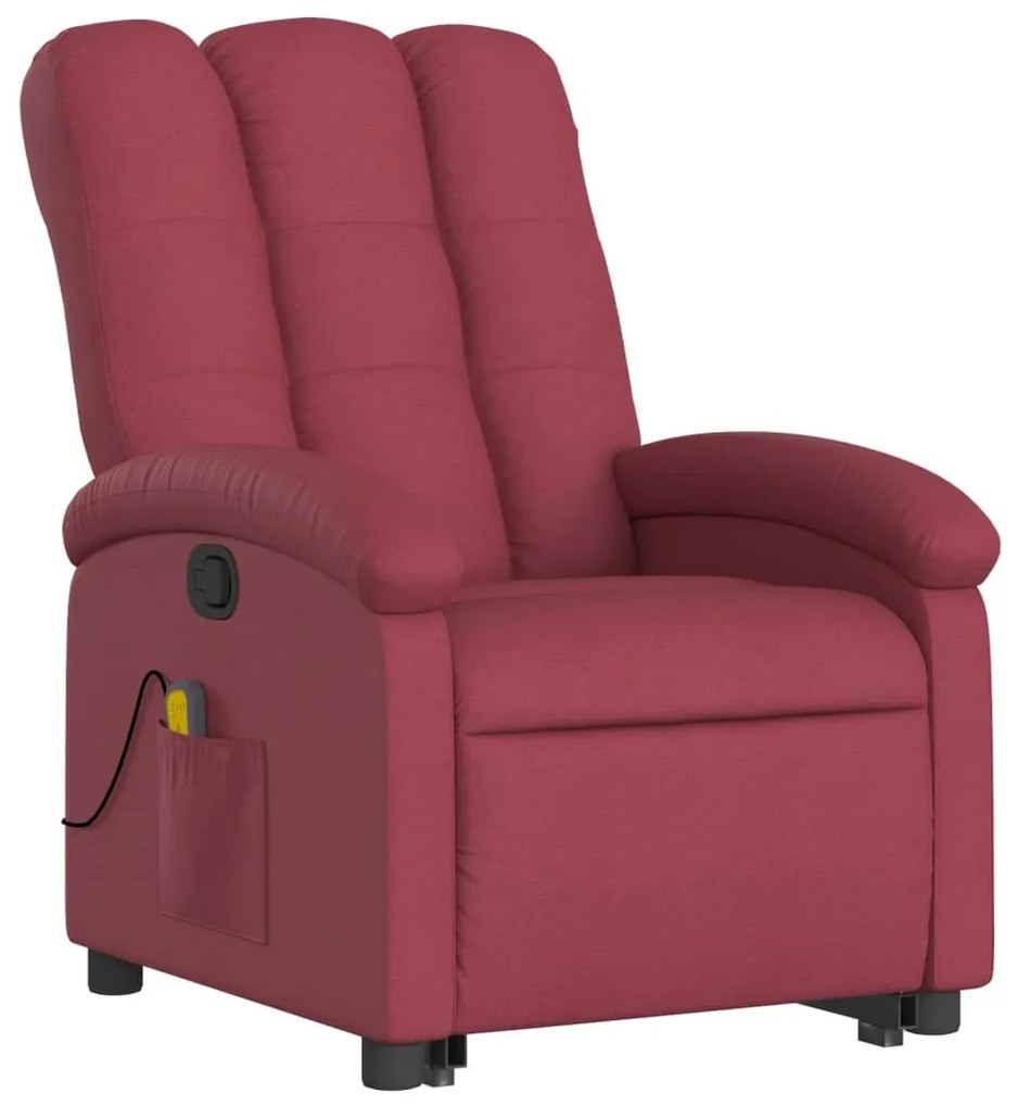 Poltrona de massagens reclin. elevatória tecido vermelho tinto