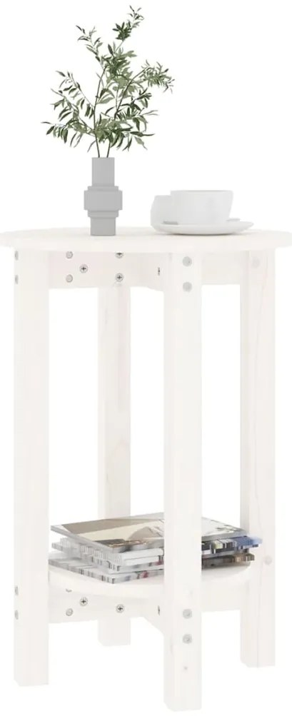 Mesa de centro Ø 40x60 cm madeira de pinho maciça branco