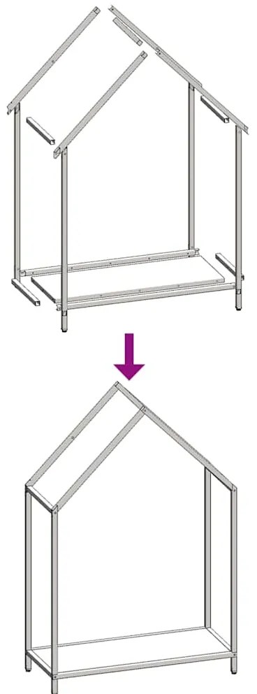 Suporte para lenha 60x25x90 cm aço laminado a frio preto