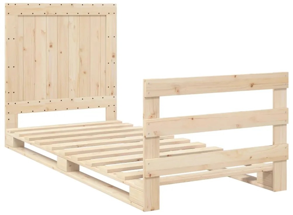 Estrutura de cama com cabeceira 90x200 cm pinho maciço
