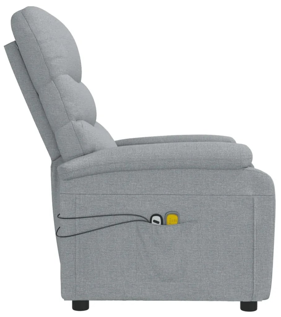Poltrona de massagens elétrica tecido cinzento-claro