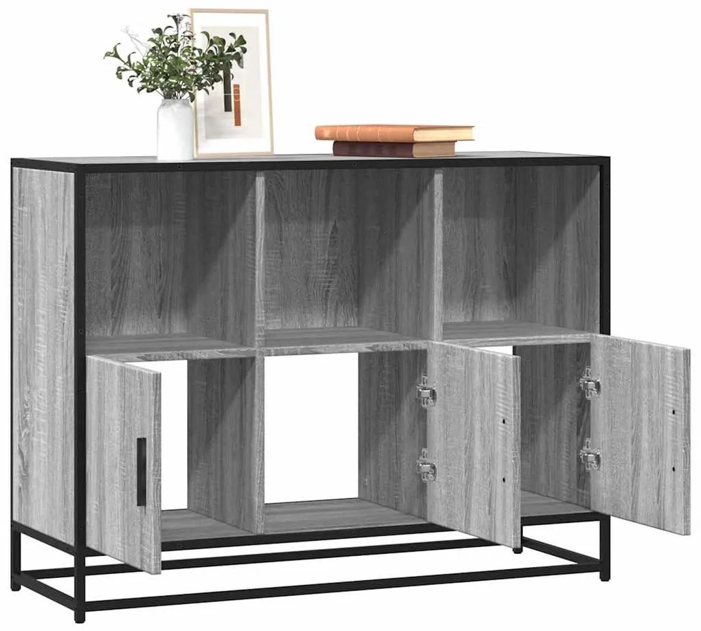 vidaXL Aparador 100x35x76 cm derivados de madeira cinzento sonoma