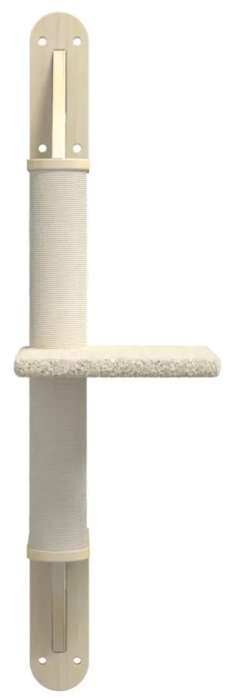 Árvore de parede para gatos c/ poste arranhador 85,5 cm creme