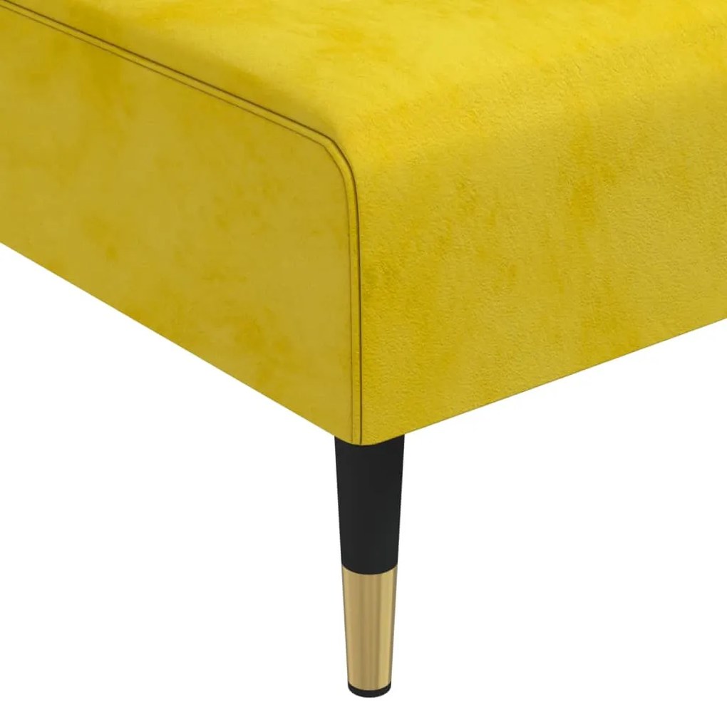 Sofá-cama em forma de L 271x140x70 cm veludo amarelo